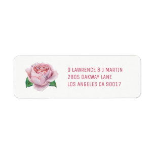 Returetiketterna rosa ros returadress etikett
