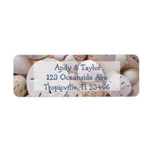 Returetiketterna Sand-dollar och Seashells Returadress Etikett