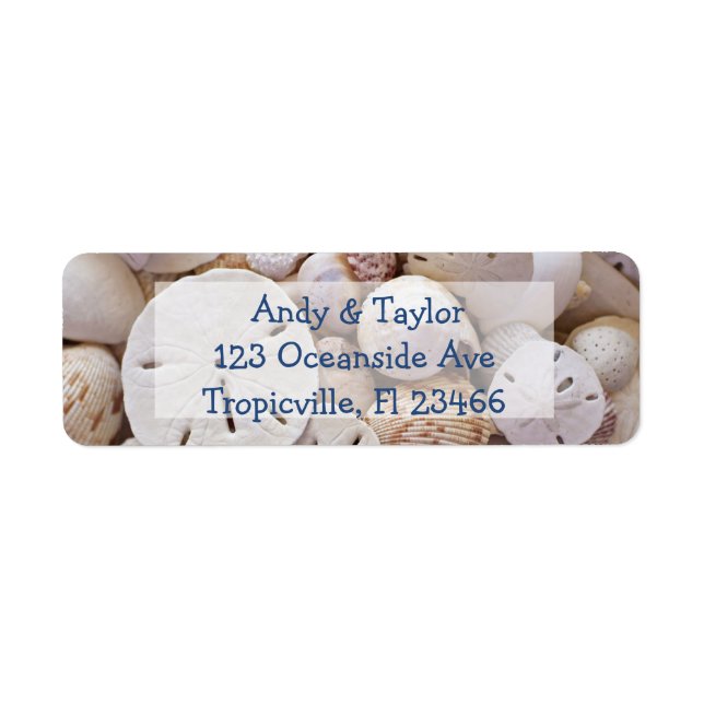 Returetiketterna Sand-dollar och Seashells Returadress Etikett (Framsidan)