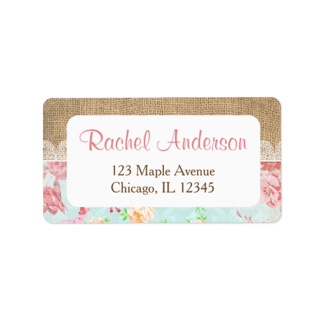returetiketterna shabby chic adressetikett (Framsidan)