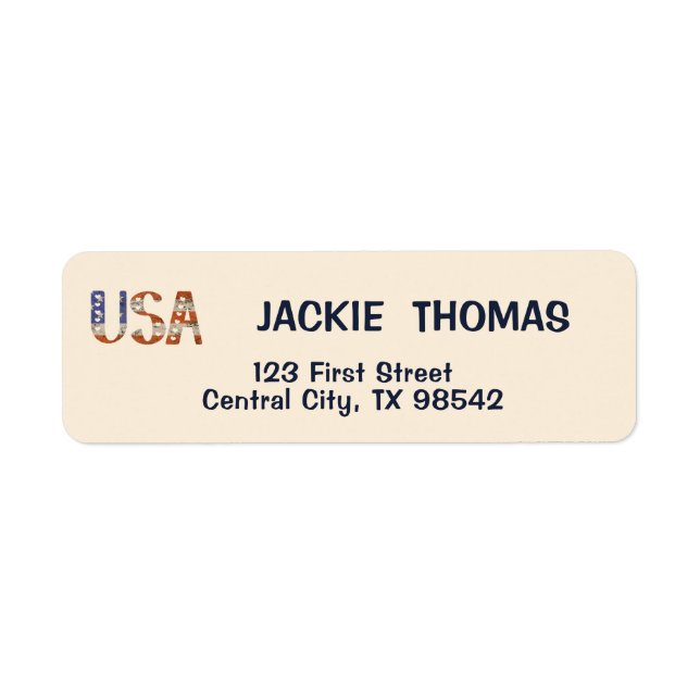 Returetiketterna USA flagga Returadress Etikett (Framsidan)