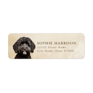 Returetiketterna Vatten Hund Returadress Etikett