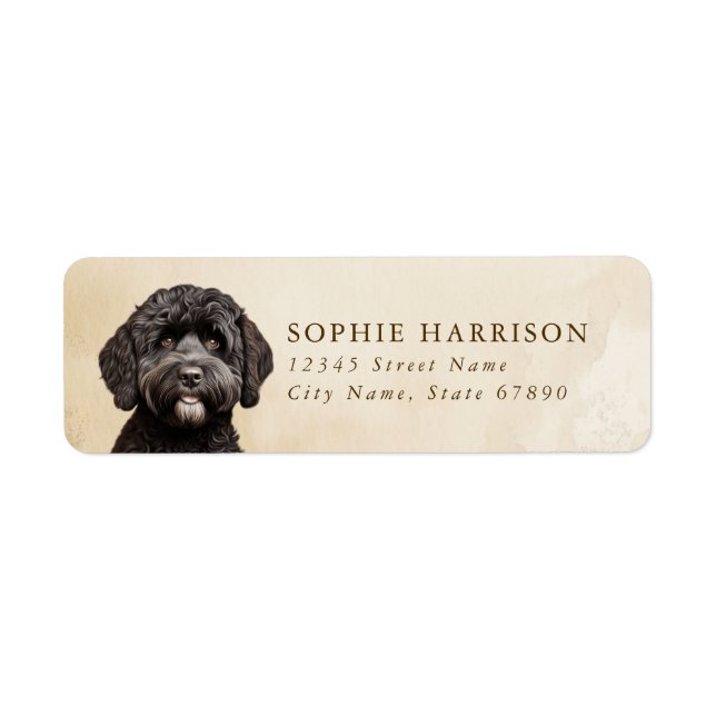 Returetiketterna Vatten Hund Returadress Etikett (Framsidan)