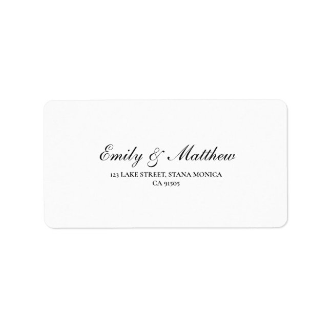 Returetiketterna Vita Bröllop Adressetikett (Framsidan)