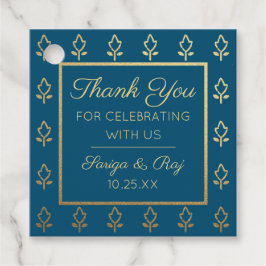 Returgåva från guld Glitter, nedre Bröllop Gåvor Etiketter