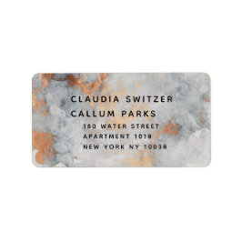 Returkuvertetikett för kopparstenbrott för Bröllop Adressetikett