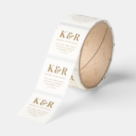 Return Address Clear Label | Gold Wedding Fyrkantigt Klistermärke