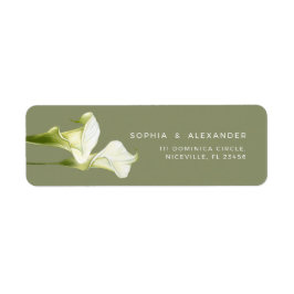 Return Address Label Calla Lilies Wedding. Returadress Etikett