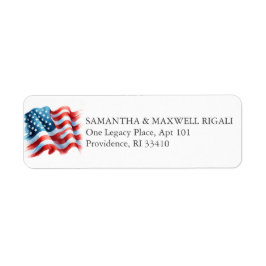 Return Address Labels American Flag Returadress Etikett