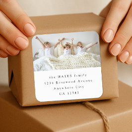 Return Address Labels | Photo Mail Sticker Roll Fyrkantigt Klistermärke