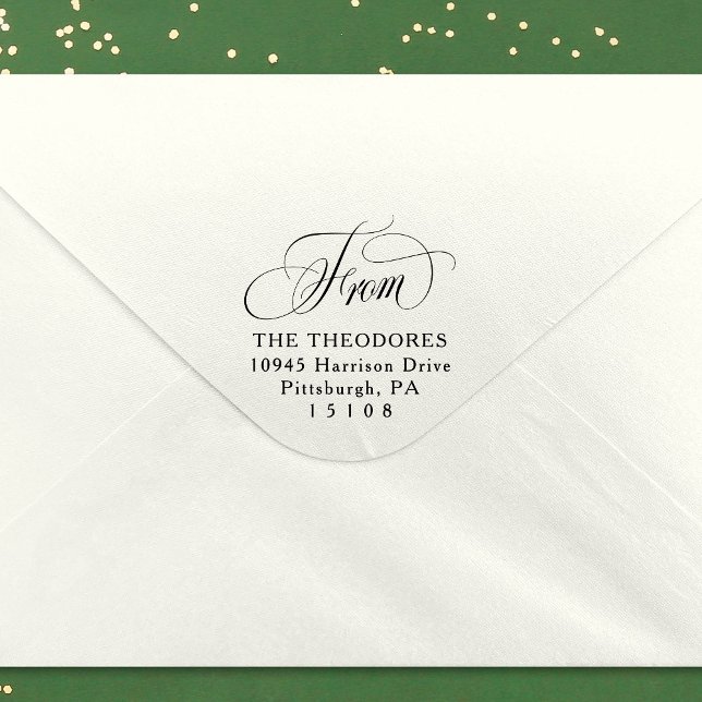 Return address simple elegant script from självfärgande stämpel (Skapare uppladdad)