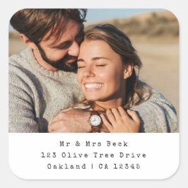 Return Address Sticker Roll | Photo Mailing Labels Fyrkantigt Klistermärke