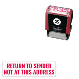 Return To Sender ''Inte På Denna Adress'' Självblä Självfärgande Stämpel