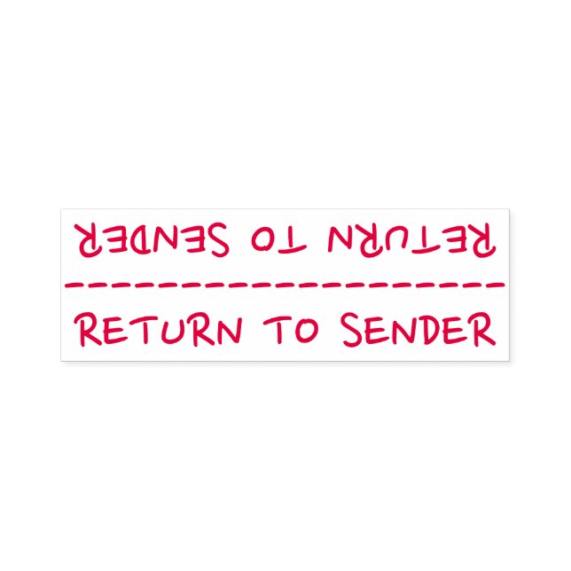 "RETURN TO SENDER" Rubber Frimärke Självfärgande Stämpel (Design)