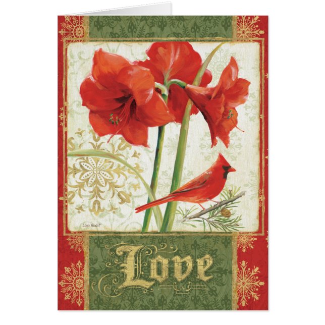 Returnera för julAmarylliskärlek Hälsningskort (Framsidan)