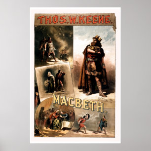 retuscherad Vintage Shakespeare Macbeth Poster