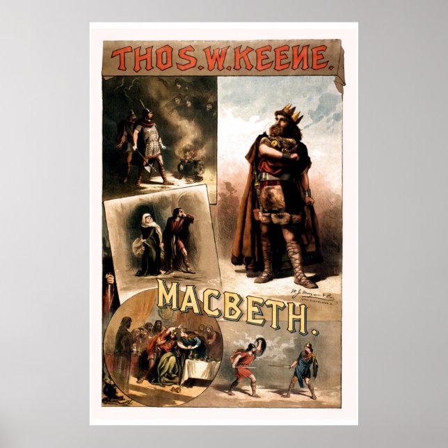 retuscherad Vintage Shakespeare Macbeth Poster (Framsidan)