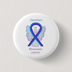 Reumatoid artrit Awareness Ribbon Angel Pin Knapp