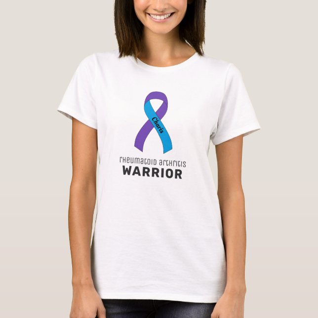 Reumatoid artrit Ribbon Vit T- Shirt T (Framsida)