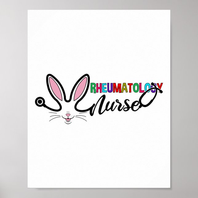 Reumatologi Nurse Bunny Påsk Stethoscope Nursin Poster (Framsidan)