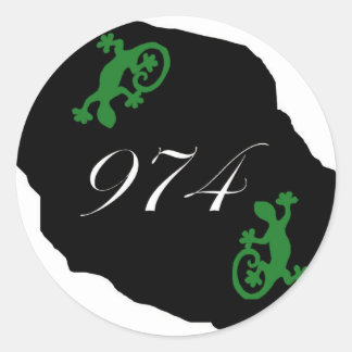 Réunion 974 - margouillat runt klistermärke