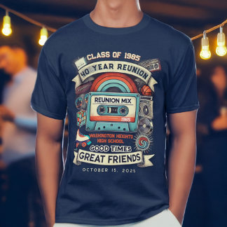 Reunion av Retro Mixtape Vintage-klass i högskolek T Shirt