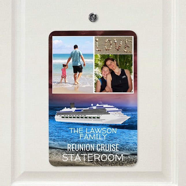 Reunion Cruise Stateroom Door Marker Beach Photo Magnet (Skapare uppladdad)