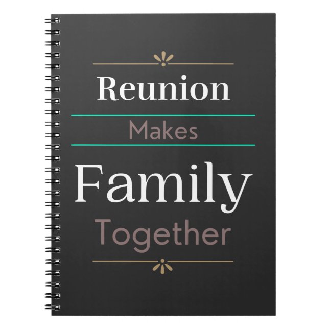 Reunion gör familjen gemensam anteckningsbok (Framsidan)