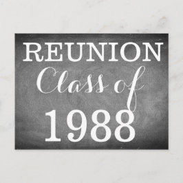 Reunion Handwrite Typography Black White Vykort