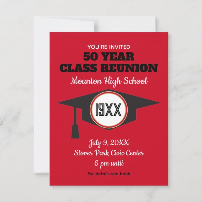 Reunion Invite! Custom Class Reunion Postcard Inbjudningar (Framsida)