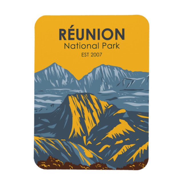 Reunion National Park Vintage Magnet (Vertikal)