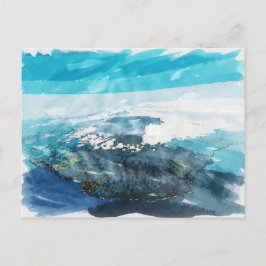 Reunion ÖTropiska vattenfall Vattenfärgskonst Vykort