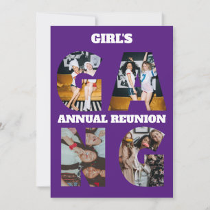Reunion Party Girl Girl's Gang 4 Image Photo Inves Inbjudningar
