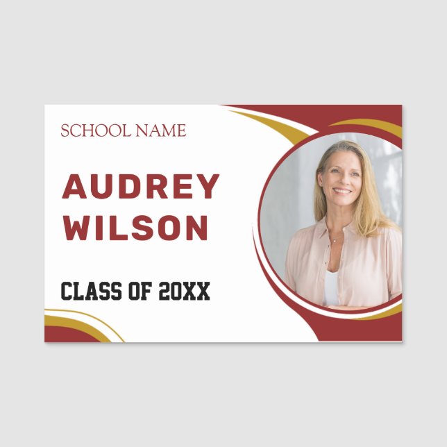 Reunion Photo Namn bricka College Reunion Namnbricka (Framsida)