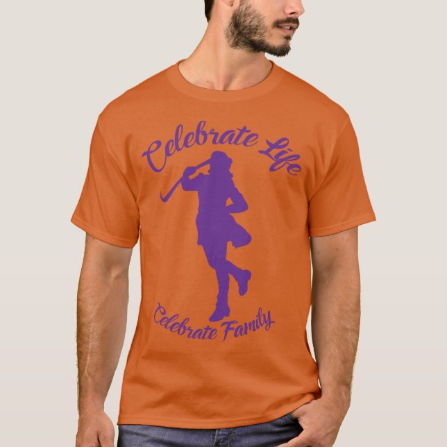 Reunion T- Shirt Orange med Lila Silhouette T (Framsida)