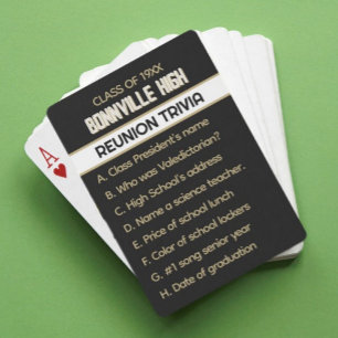 Reunion Trivia! Roligt Anpassningsbar, klassåterfö Casinokort