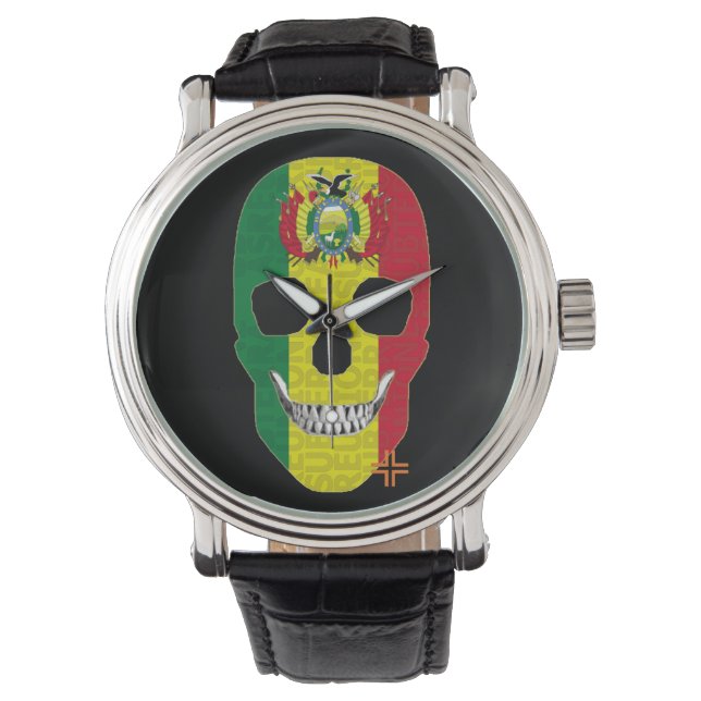 REUNIONES Bolivia reloj hombre correa cuero Armbandsur (Framsida)