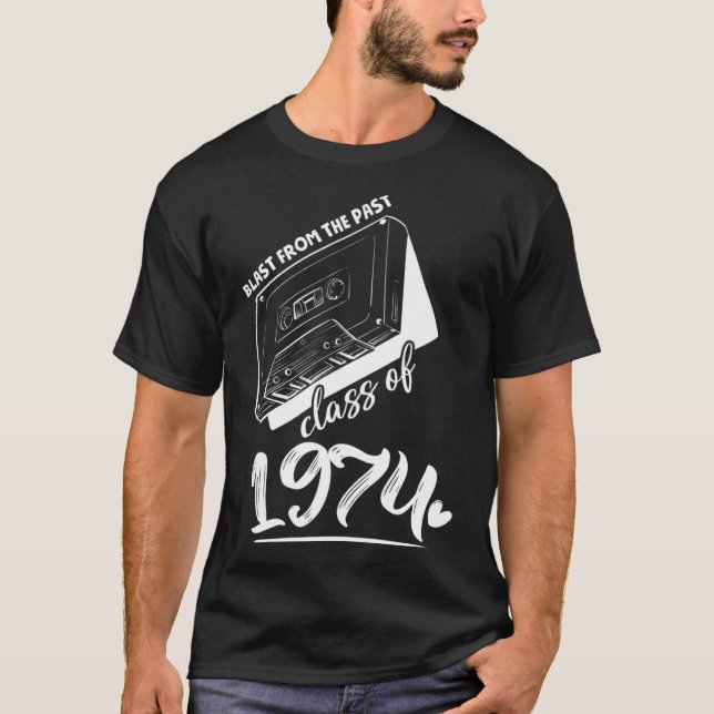 Reunionsklass 1974 Skolplast i Studenten från 1974 T Shirt (Framsida)