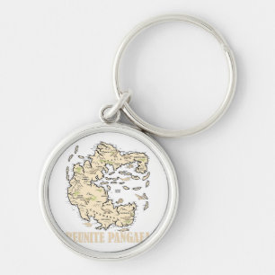 Reunite Pangaea World map History Funny Geology Gi Rund Silverfärgad Nyckelring