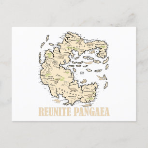 Reunite Pangaea World map History Funny Geology Gi Vykort