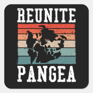 Reunite pangea fyrkantigt klistermärke