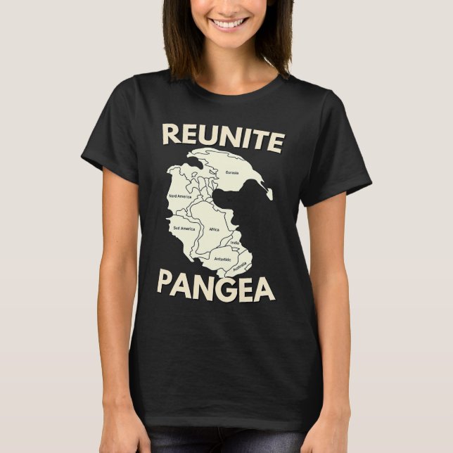 Reunite Pangea Geologis Geoology T Shirt (Framsida)