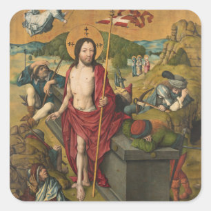 Reurrecension Master Housebook Jesus Kristus Paint Fyrkantigt Klistermärke
