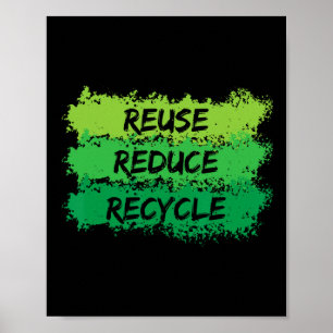 Reuse Reducera Återvinna Funny Ecological Earth Da Poster