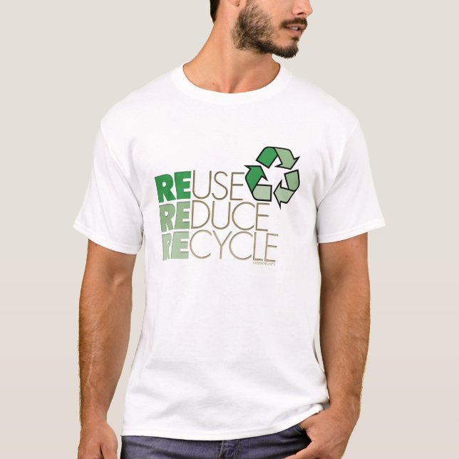 Reuse Reducera T-shirt med Återvinna (Framsida)