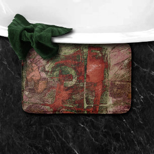 Reust för färgade Graffiti Grunge Autumn Red Grönt Badrumsmatta