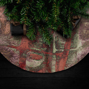 Reust för färgade Graffiti Grunge Autumn Red Grönt Julgransmatta Borstad Polyester