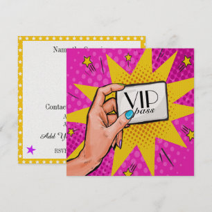 Rev 1 Pop Art VIP-inbjudan Inbjudningar