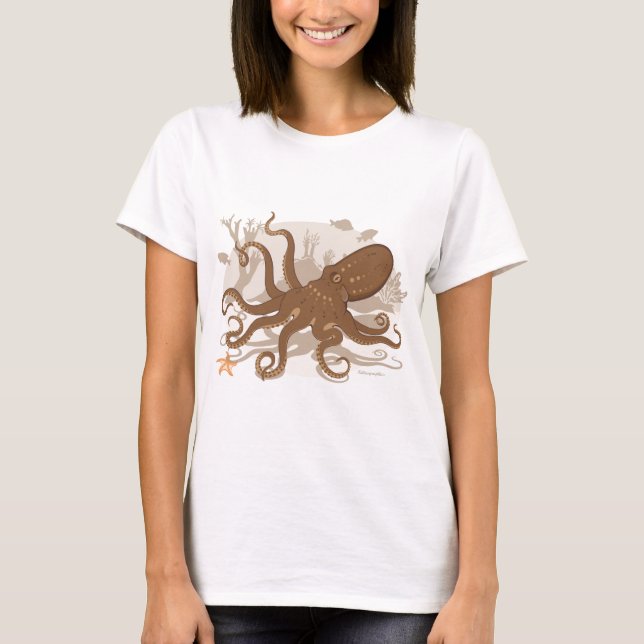 Rev för bläckfisksjöstjärnakorall t-shirt (Framsida)