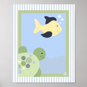 REV HAVSSKÖLDPJUKEFISK 8x10 BABYRUM STRANDTRYCK Poster